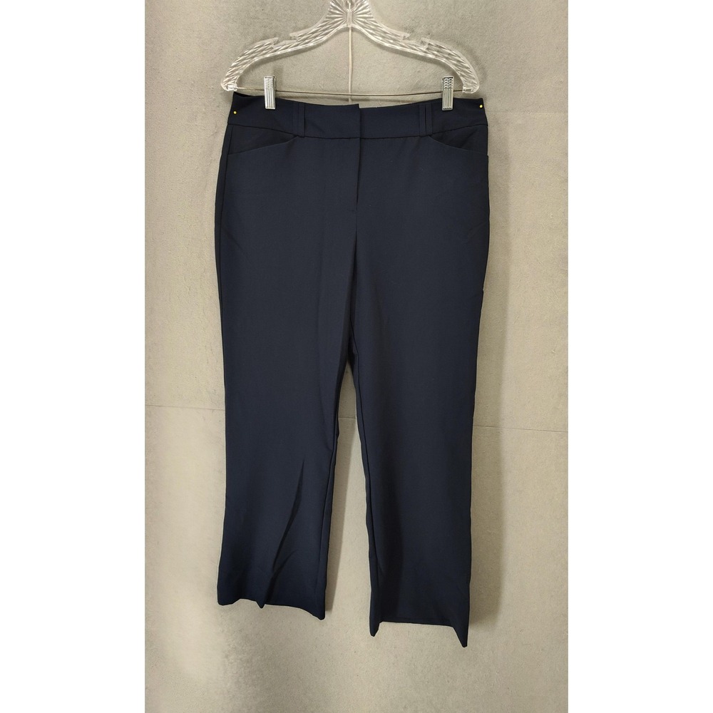 Alfani Pants Womens 10S Navy Blue Stretch Rayon Blend Business Casual Office